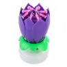 Lotus shaped rotating birthday candle with 8 small candles & Happy Birthday songParty
