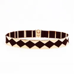 Elegant elastic belt with golden trianglesBelts