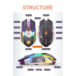 Wireless optical mouse - 1600DPI - USB - 2.0 receiverMouses