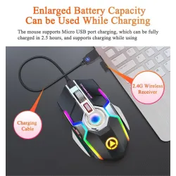 Wireless optical mouse - 1600DPI - USB - 2.0 receiverMouses