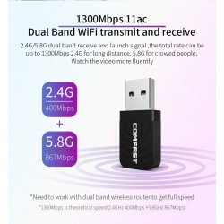 1300Mbps Mini wireless adapter - windows XP/Vista/7/8/10 - Mac OSUSB memory
