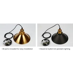 Vintage wall light - long hanging lamp - gold - blackWall lights
