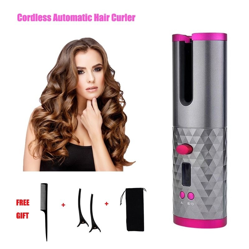 Amazon.com: AURUZA Unbound Cordless Automatic Hair Curler, Anti-Tangle  Wireless Auto Curling Iron Wand, Portable USB Rechargeable Spin Curler  Ceramic Barrel Rotating for Short Hair&Long Hair,Heats Up Quick : Beauty &  Personal Care