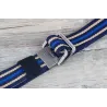 Fashionable canvas belt with double alloy buckle - stripedBelts