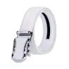 Genuine leather belt with automatic buckle - whiteBelts