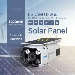 ESCAM QF260 - WiFi - wireless - IP67 - 1080P 2.0MP - solar powered - PIR - security cameraHome security