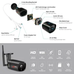5 MP - 1920P HD - wireless security camera - two way audio - WiFi - support Onvif - waterproofSecurity cameras