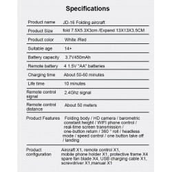 JDRC JD-16 JD16 - wifi - fpv - foldable - 2mp hd cameraDrones