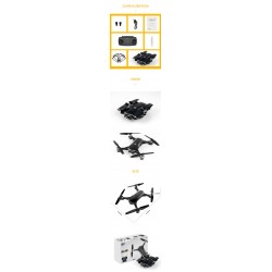 JDRC JD-20S JD20S - WiFi - FPV - Foldable - HD Camera - 0.3MP - Three BatteriesDrones