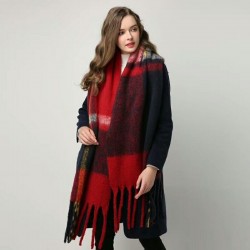 Cashmere plaid scarf with tasselsScarves