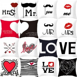 Pillow cover case - Valentine's Day - Love - Ms & Mr - heartsCushion covers