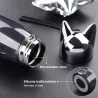 Double wall vacuum thermos - water bottle - thermal mug with fox ears - stainless steel - 320mlThermos bottles