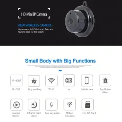 WiFi CCTV mini security camera - P2P - IP - IR night vision - motion detection - baby monitorSecurity cameras