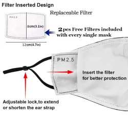 Mouth / face protective mask with PM2.5 filters - nose clip - reusable - NinjaMouth masks