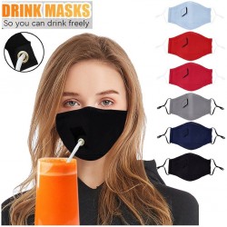 Mouth / face protective mask - reusable - with straw hole for drinkingMouth masks