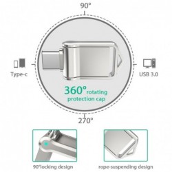 Memory stick - dual USB - 3.0 - type-C - rotatable - 32GB - 64GB - 128GBUSB memory