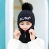 Winter hat with a pompom - balaclava with a zipperHats & Caps