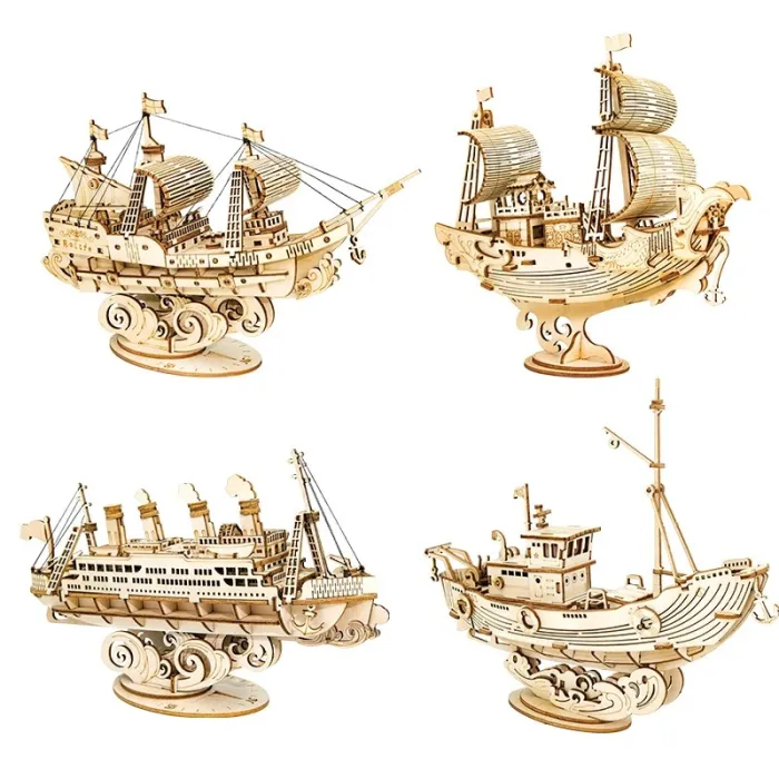 3D boat / ship model - wooden puzzleWooden