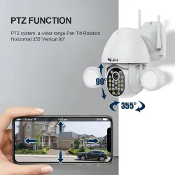 3MP CCTV security camera - PTZ - WiFi - HD - with Google Alexa - waterproofHome security