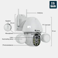 3MP CCTV security camera - PTZ - WiFi - HD - with Google Alexa - waterproofHome security