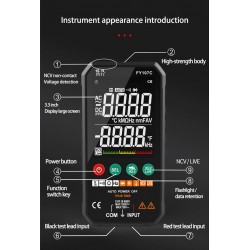 Digital multimeter - 6000 counts - RMS AC DC NCV transistor - capacitor - temperature / voltage smart meterMultimeters