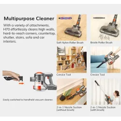 ILIFE H70 - cordless handheld vacuum cleaner - strong suction power - removable battery - with LED light - 1.2LRobot vacuum c...