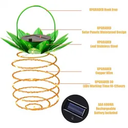 Solar garden light - hanging lamp / lantern - waterproof - LED - pineapple shapeSolar lighting
