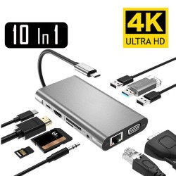 USB type-C - HUB type-C to HDMI 4K VGA adapter - RJ45 Lan Ethernet - SD - TF - 3.5mm jackHDMI Switch