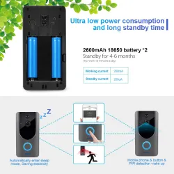 KERUI - 1080P - smart WiFi doorbell - chime - 2MP camera - video intercomHome security