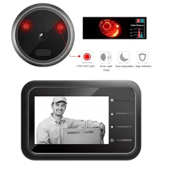Video doorbell camera - with peephole - auto record - electronic ring - night view - digitalHome security