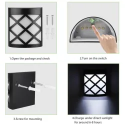 Solar wall lamp - garden light - with motion sensor - waterproof - 6 LEDSolar lighting