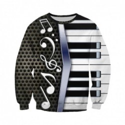 Trendy sweater / hoodie - with zipper - 3D piano printHoodies & Sweatshirt