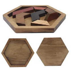 Geometric wooden puzzle - educational gameWooden