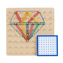 Creative graphics - rubber ties / nails - wooden puzzle board - educational toyEducational