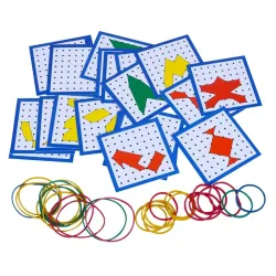 Creative graphics - rubber ties / nails - wooden puzzle board - educational toyEducational