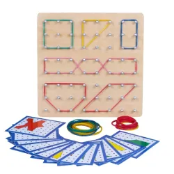 Creative graphics - rubber ties / nails - wooden puzzle board - educational toyEducational