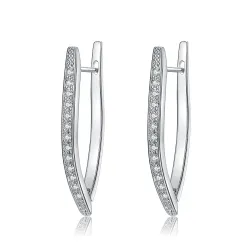Elegant earrings with crystals - V-shapeEarrings