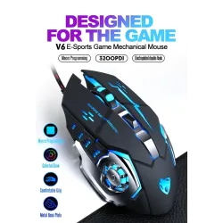 Professional optical gaming mouse - 6 buttons - wired - 3200DPI - LED - silentMouses