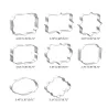 Cookie cutter mold - oval / rectangle / square - stainless steel - 8 piecesBakeware