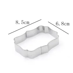 Cookie cutter mold - oval / rectangle / square - stainless steel - 8 piecesBakeware