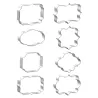 Cookie cutter mold - oval / rectangle / square - stainless steel - 8 piecesBakeware
