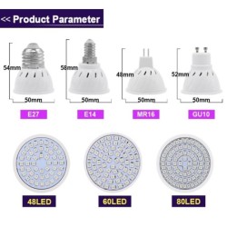 LED plant grow light - bulb - hydroponic - full spectrum - E27 / E14 / MR16/ GU10 - 220V - 2 piecesGrow Lights