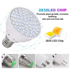 LED plant grow light - bulb - hydroponic - full spectrum - E27 / E14 / MR16/ GU10 - 220V - 2 piecesGrow Lights