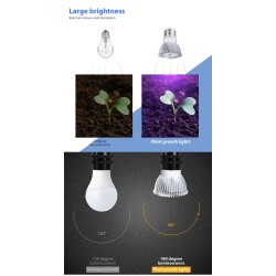 LED plant grow light - bulb - hydroponic - full spectrum - E27 / E14 - 18W / 28WGrow Lights