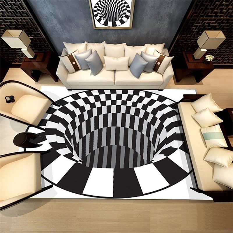 3D geometric vision - optical Illusion - non-slip carpet - matCarpets
