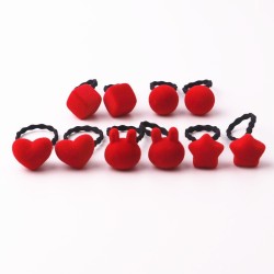 Hair elastics - multicolored - balls / hearts / stars / rabbit - 10 piecesHair clips