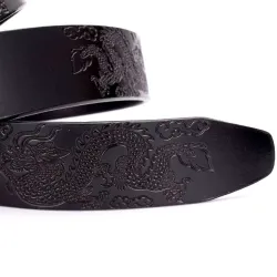 Luxurious leather belt - with automatic buckle - V letter / snake designBelts
