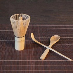 Japanese matcha tea set - bamboo whisk - scoop - tea spoon - 3 piec...
