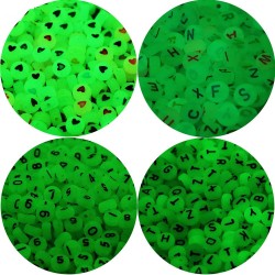 Luminous acrylic beads - for jewellery making - numbers / letters / hearts - 4 * 7mmNecklaces