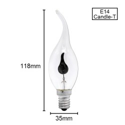 LED bulb - flickering candle flame light - E14 / E27 - 3W - 220V - 10 piecesE27